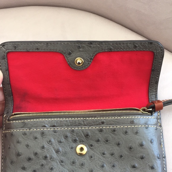 Dooney & Bourke Ostrich Gray Wristlet Clutch - Picture 3 of 5